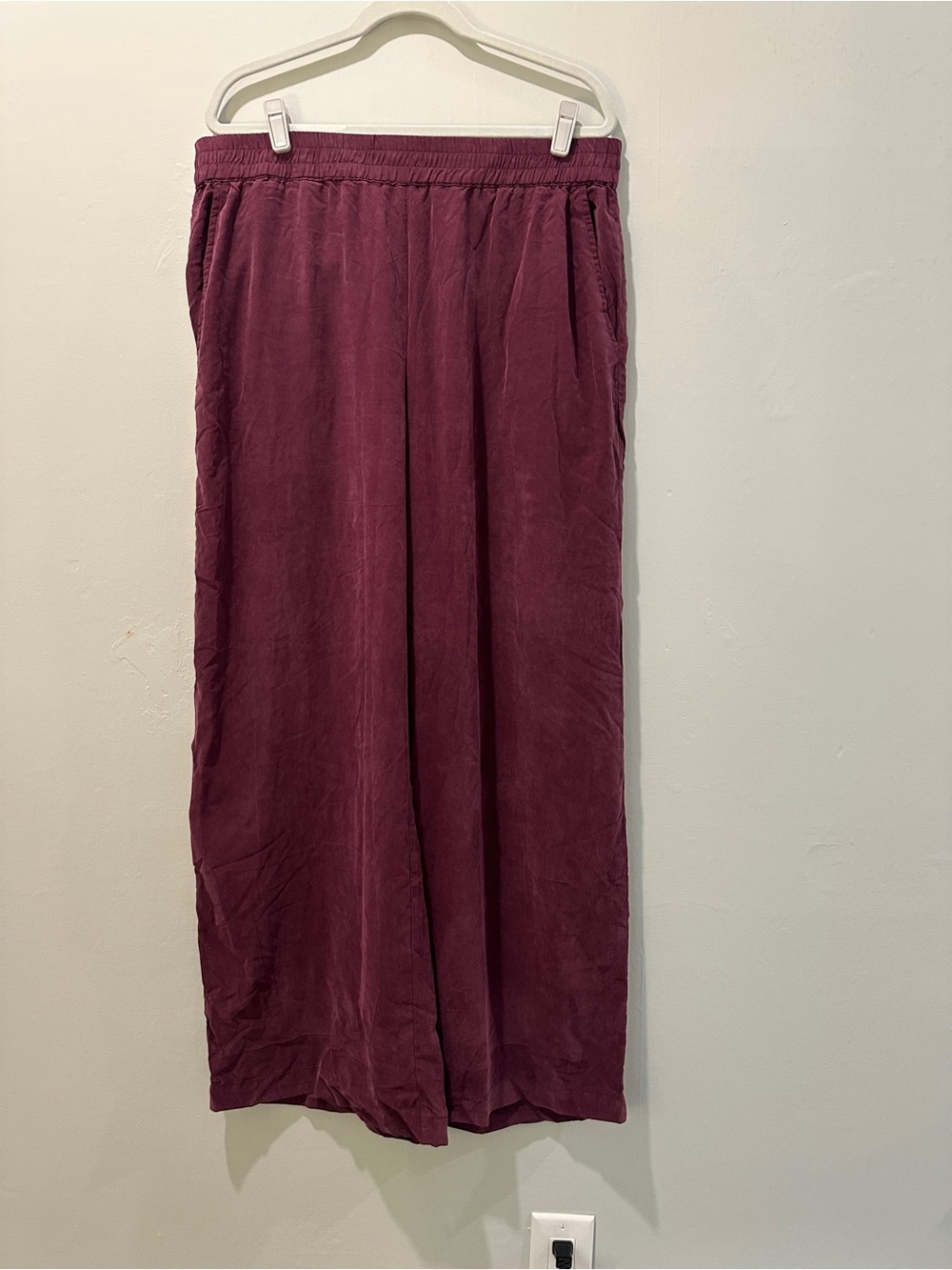 Marine Layer Wide-Leg Pull-On Pants in Berry - Picture 3 of 7